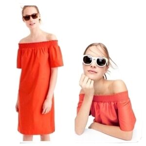 J. Crew One-Shoulder Bright Orange Shift Dress